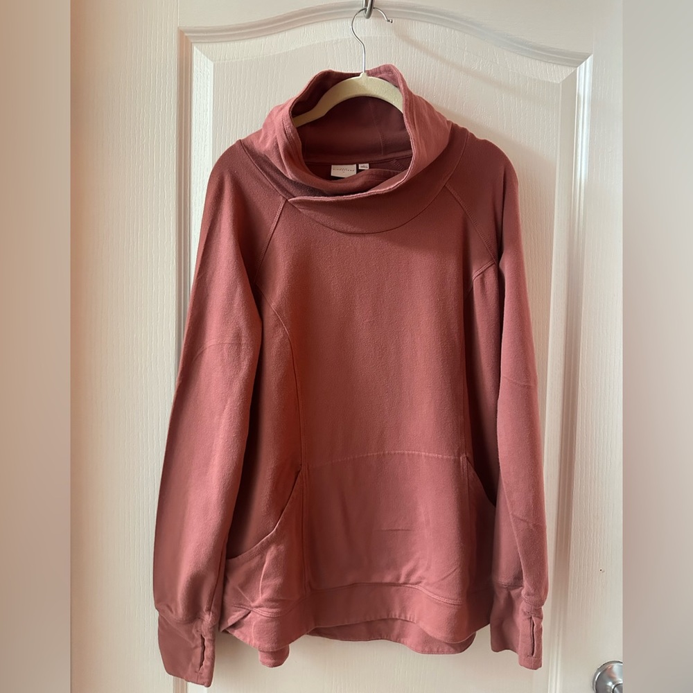 New Directions Split Funnel Neck Pullover Size L … - image 1